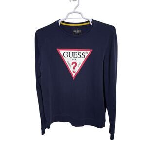 Y2K Guess Mens size XL Big Logo Grungecore Academia Preppy Sweatshirt Retro